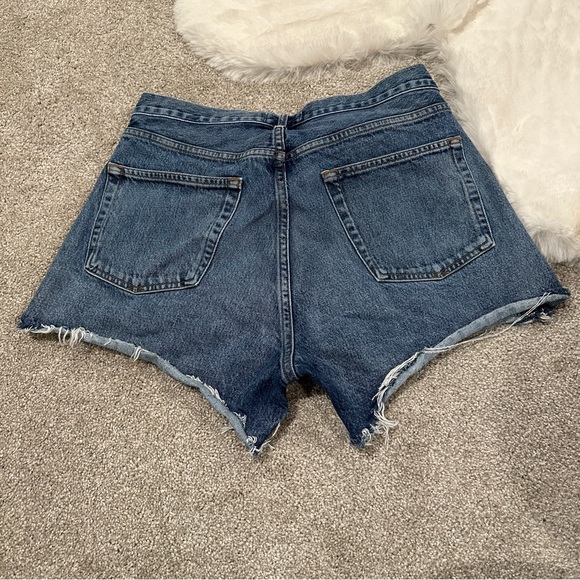 Agolde Parker Denim Jean Shorts Size 31 Cut Off Distressed Button Fly Raw Hem - Picture 2 of 9